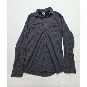 Fox Racing Black Button Down Slim Fit Longsleeve Shirt Size Medium